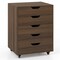 5 Drawer Mobile File Cabinet Rolling Storage Chest with Wheels Wooden Office Organizer Cabinet for Home Office Study Room Storage